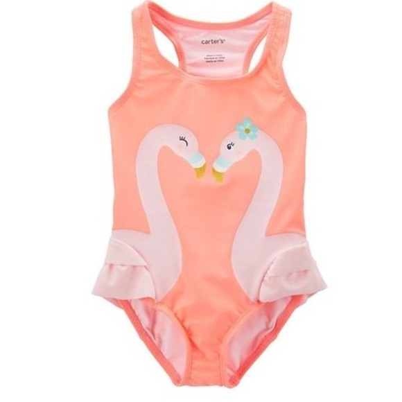♦️NWT Carters flamingoes swimsuit with ruffles 6/6X - Picture 1 of 4